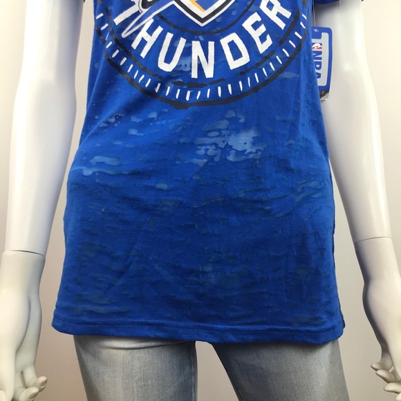 NWT OKC Thunder V-Neck Burnout NBA Tee - Picture 4 of 5